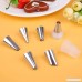 Metal 6 Heads Nozzle Silver Sets Icing Piping Cream Pastry Bag Cake Baking Tool - B07GNY9QT1